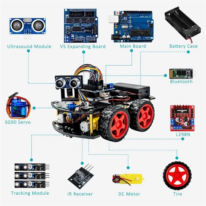 WOWFU-4WD Smart Robot Car Kit  - Arduino Robot 评论和价格