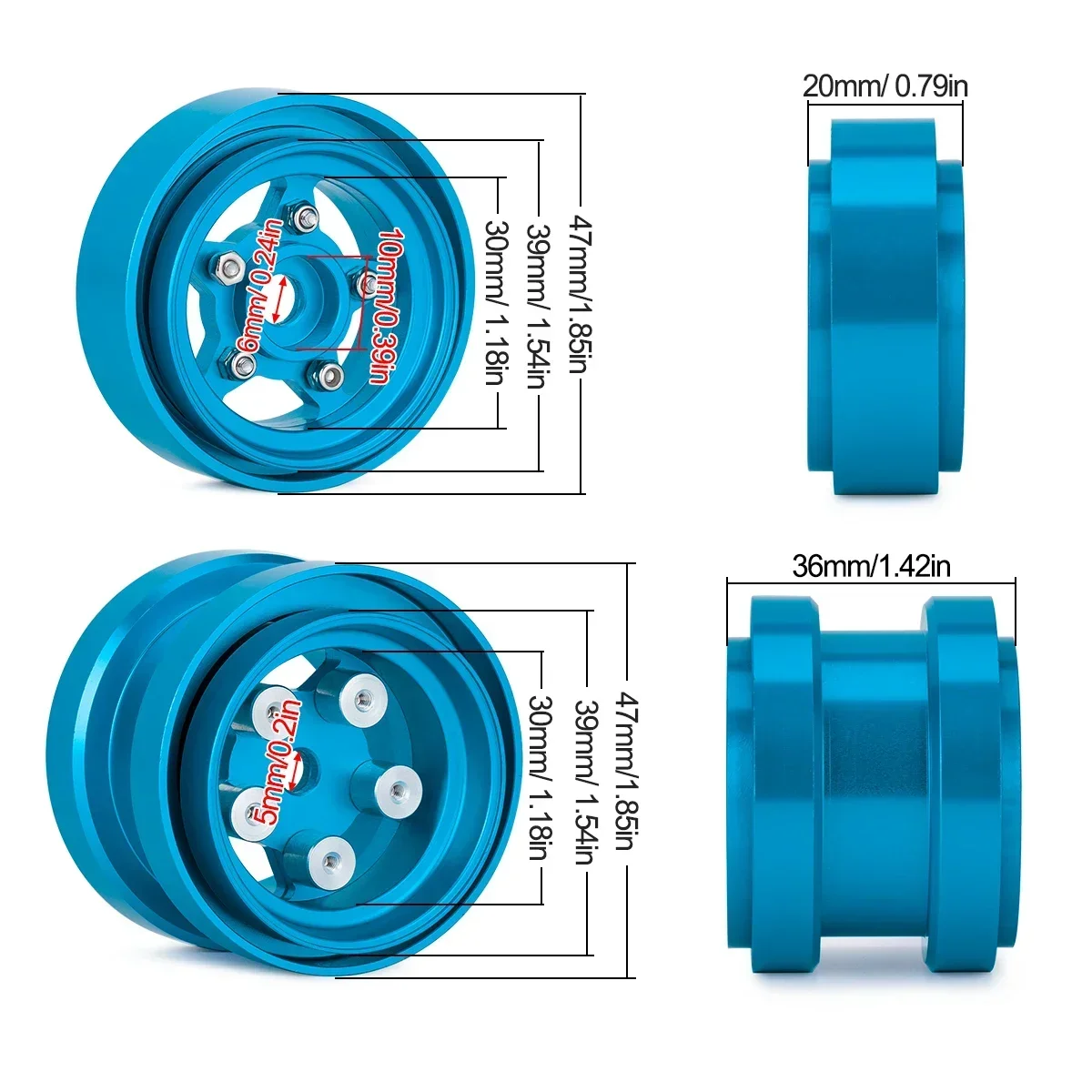 Aluminum Beadlock Wheels for 1 - Robot Car Kit 评论和价格