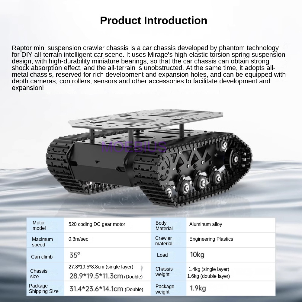 10KG Payload Metal Shock Absor - Tracked Robot Chassis 评论和价格